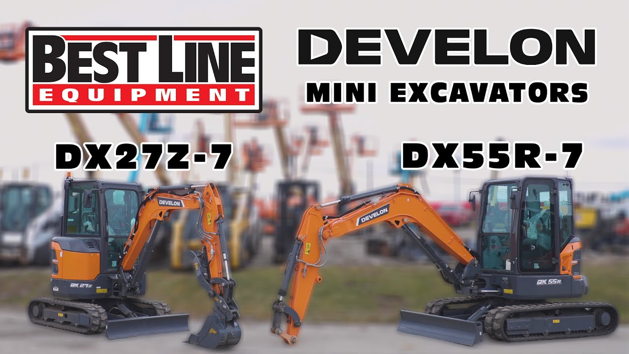 Подробный обзор мини-экскаваторов Develon DX27Z и DX55R-7.