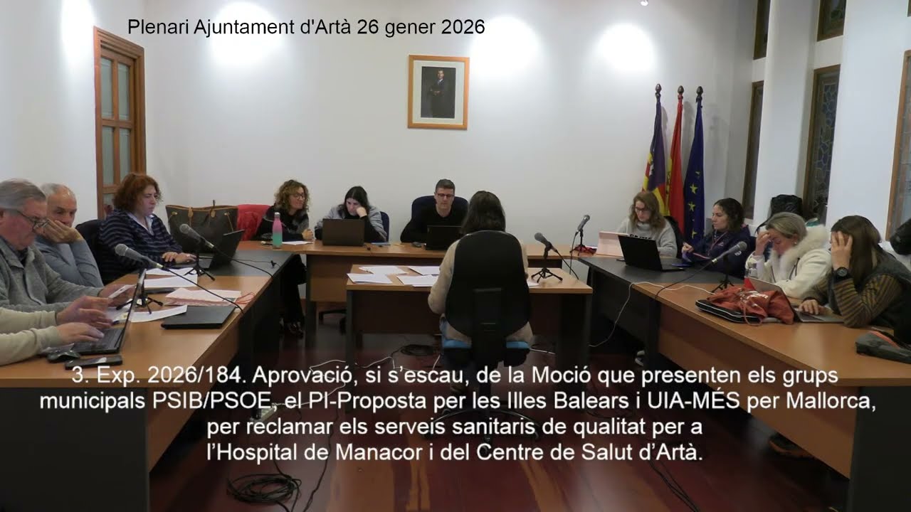 Plenari 26 gener 2026 Ajuntament d'Artà