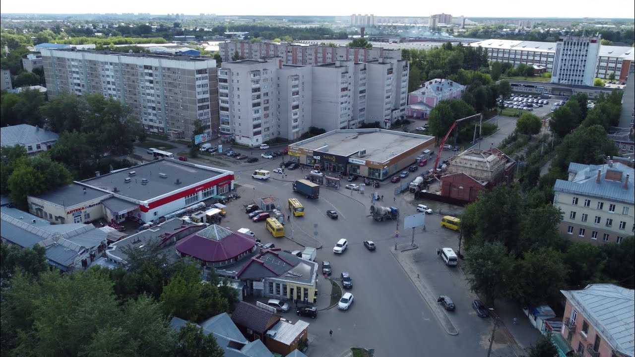 Иваново. Площадь Меланжистов, вид с квадрокоптера в 4к.