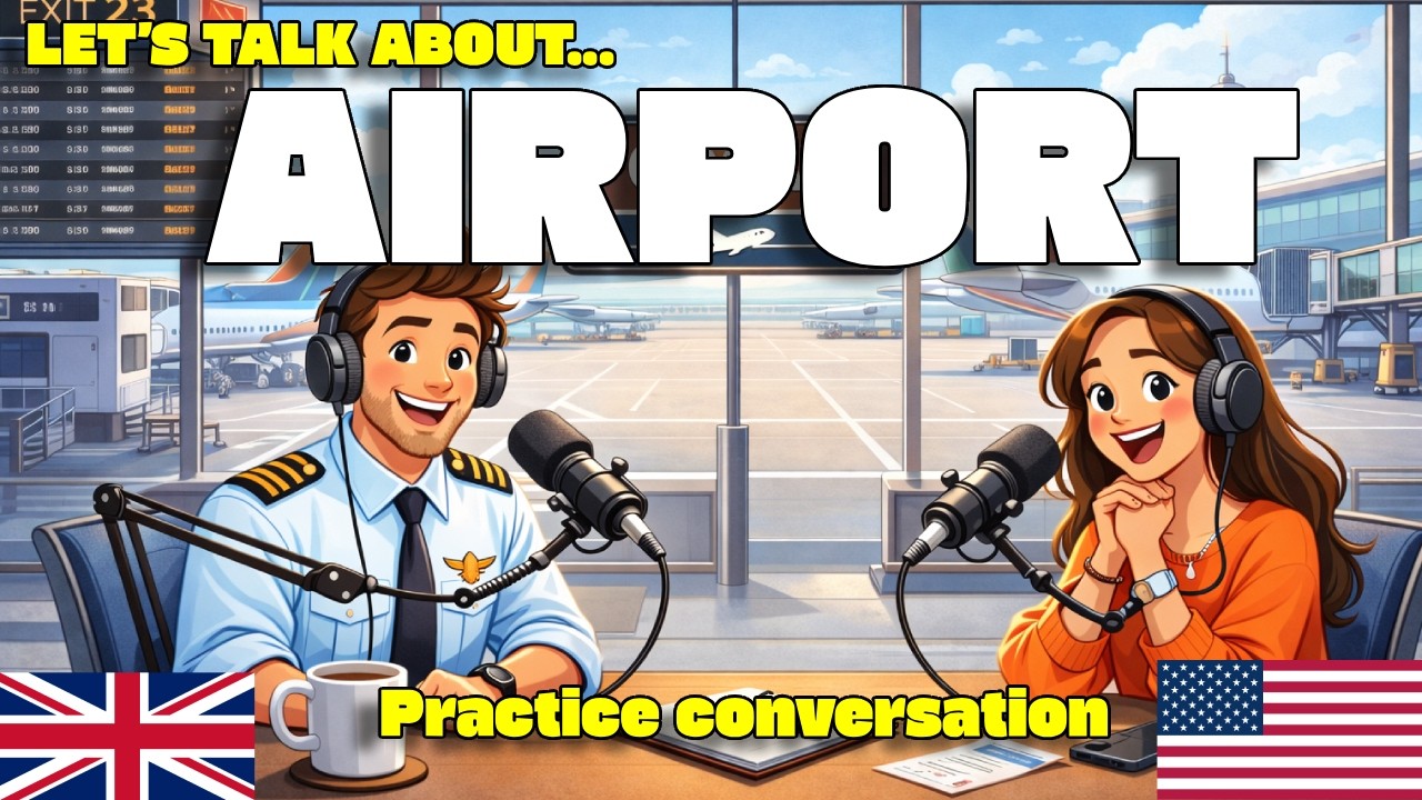 How to Talk AT THE AIRPORT in English | English Podcast  Real Travel Conversation