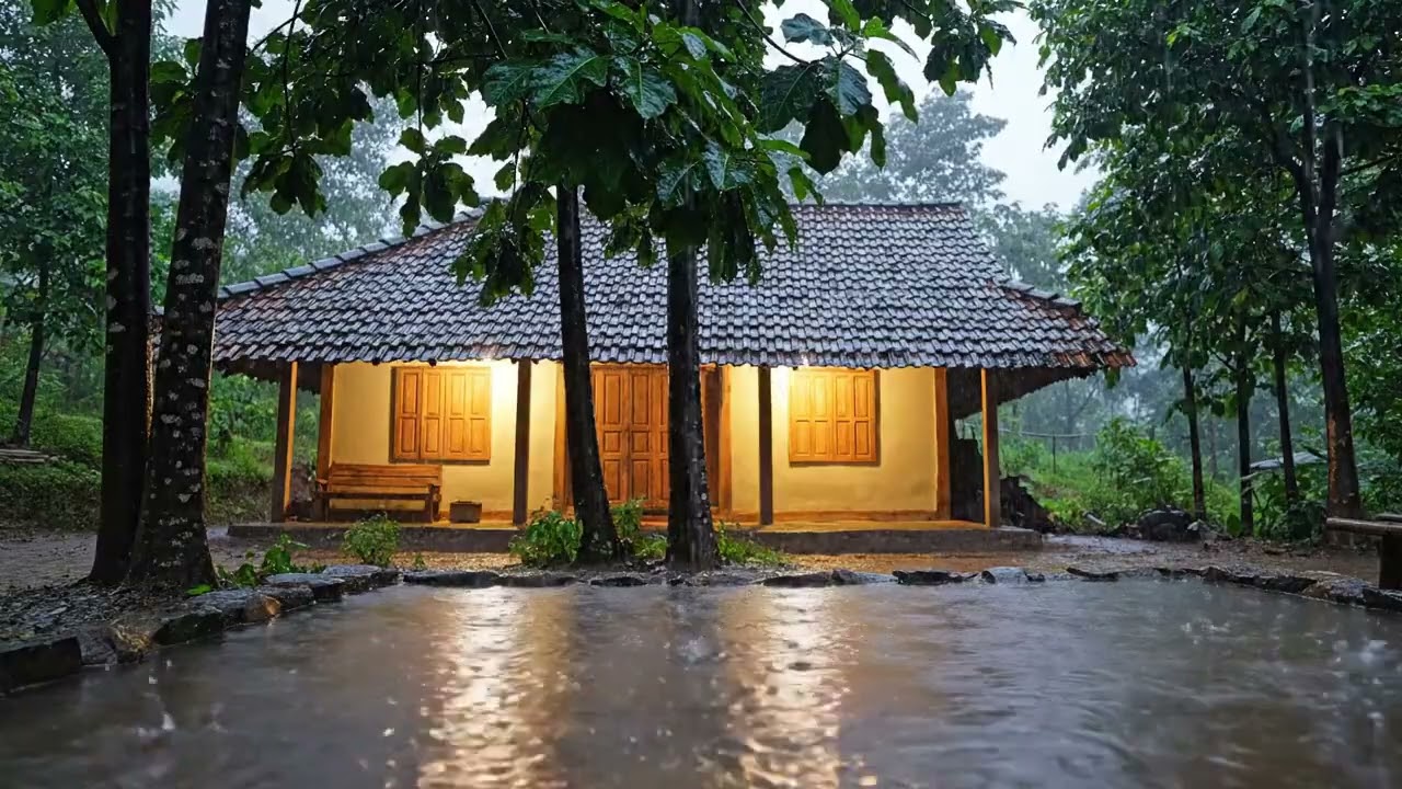 Cozy Forest House Rain Ambience | No Music