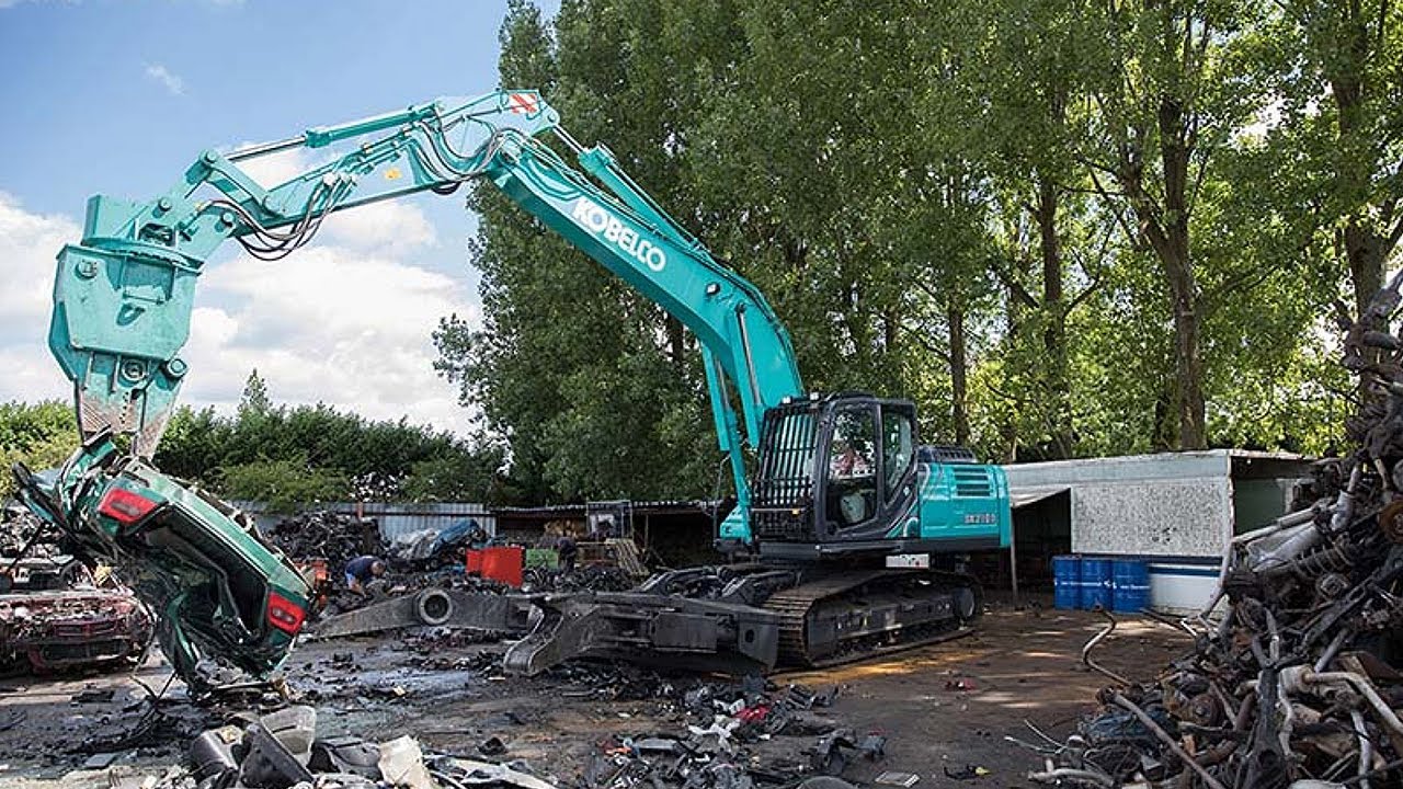 Pelle de démantèlement multiple KOBELCO Modèle SK140SRD-7 avec pince KHE750PR-2 et étau 4 voies