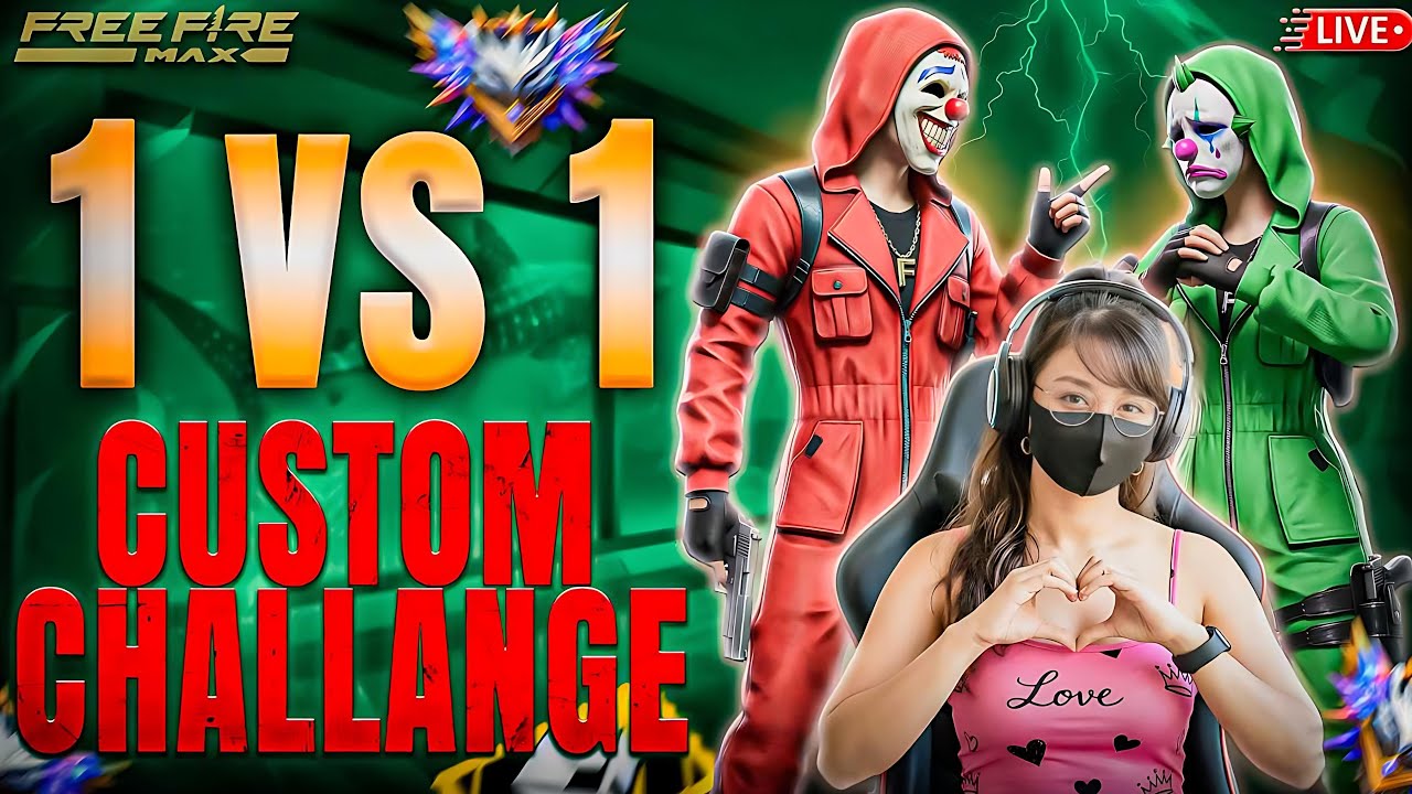 FF GIRL LIVE 😍| FF LIVE GUILD TEST 1 VS 1🔥| LIVE GUILD TESTING | 6 VS 6  CUTSOM LIVE#fflive#girllive