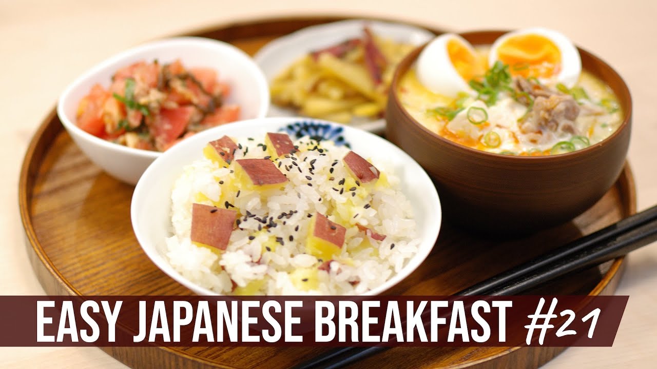 Sweet Potato Mixed Rice and Tantan Soup - EASY JAPANESE BREAKFAST #21