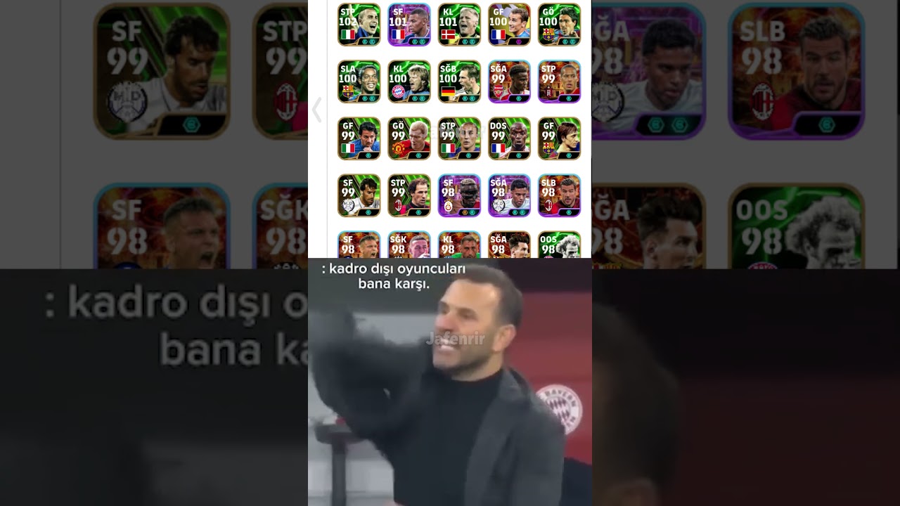 KADRO DIŞI OYUNCULAR 😂 #efootball #efootball2025 #jafenrir