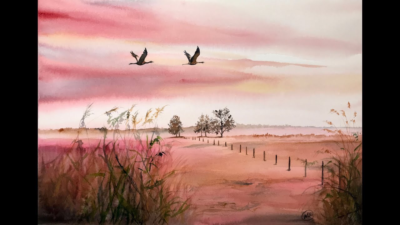 Landscape in Watercolors Painting Tutorial