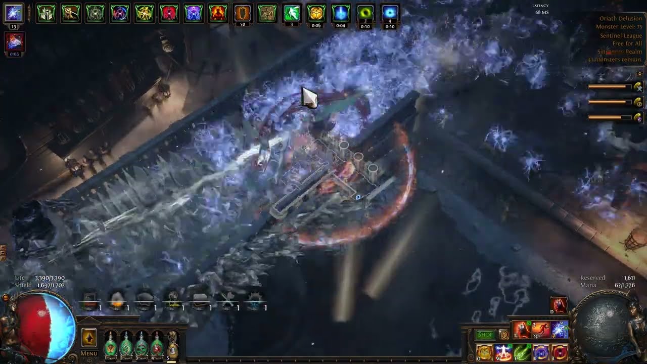 [POE 3.18] Simulacrum Wave 29-30 Inquisitor Spark Mine
