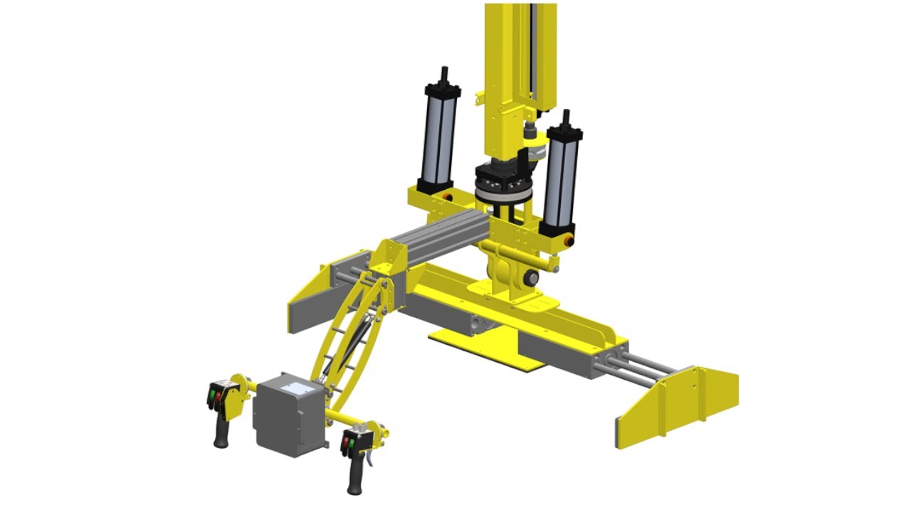 AIM6927 120 Lb. Cap. 90° Tilt Gripper Tool Handling Condenser Coils with Safety Set Down