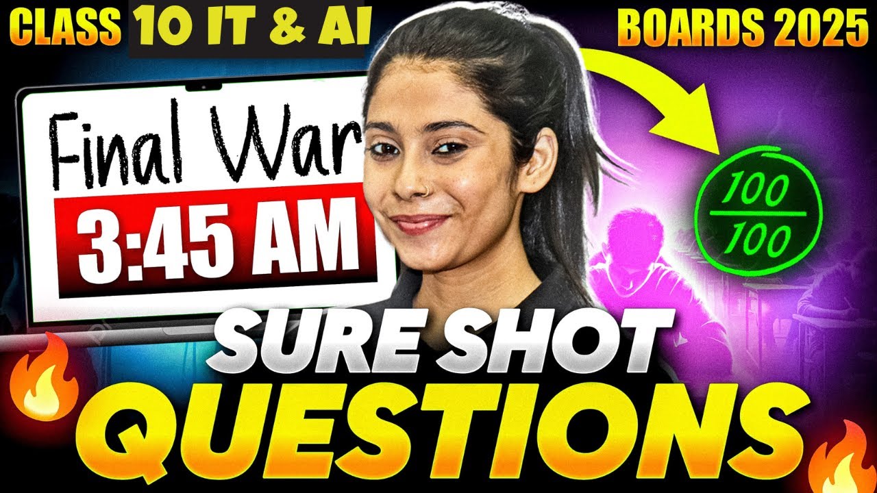 Class 10 Information Technology & AI | Sure Shot Last Min Questions 🔥 | CBSE Board 2025