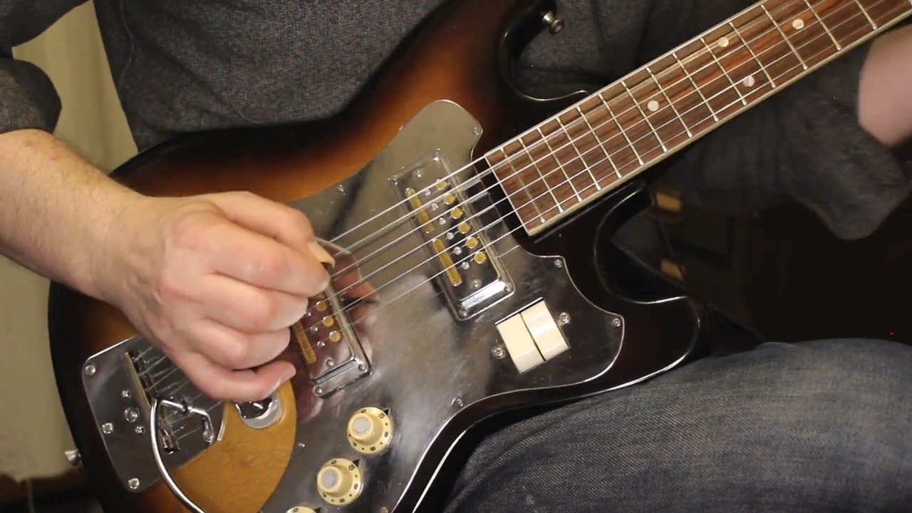 60's Teisco/Decca Guitar w/Gold Foil Pickups +Waterslide Guitars Rubber Bridge, Tuned Down To C#