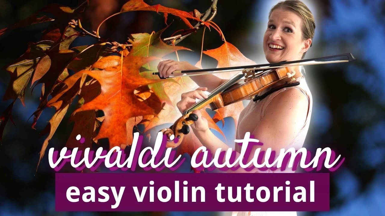 Vivaldi Four Seasons AUTUMN 1st mov easy violin tutorial for beginners
