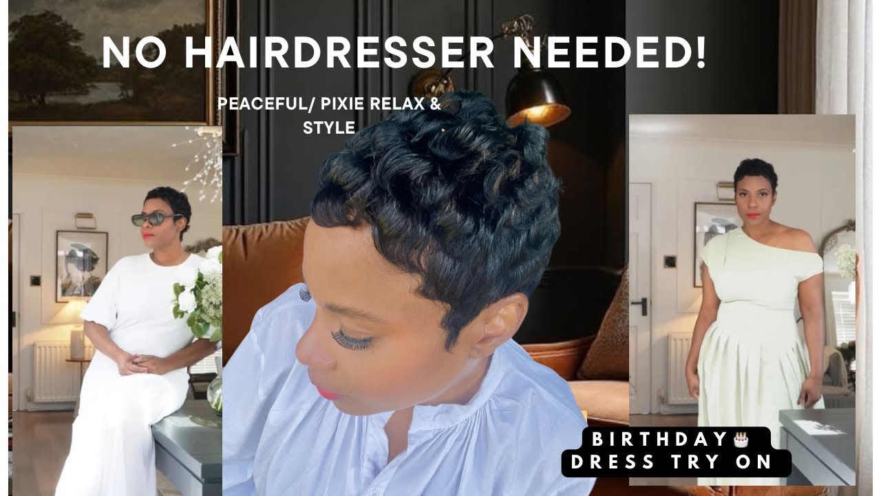 NO HAIRDRESSER NEEDED!/RELAXING&STYLING MY PIXIE/TRYING ON BIRTHDAY DRESSES/PEACEFUL DAY AT HOME