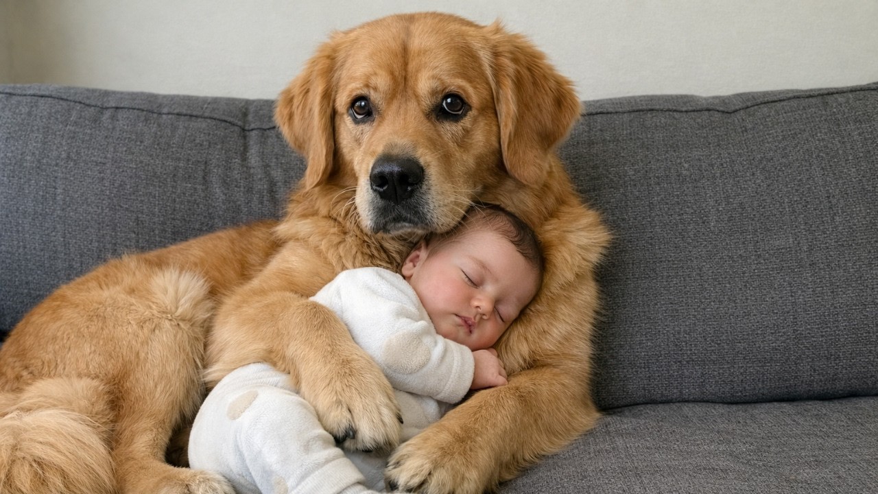 Golden Retriever Wouldn't Leave Newborn Alone at 2AM — Doctor's Visit Revealed the Real Reason