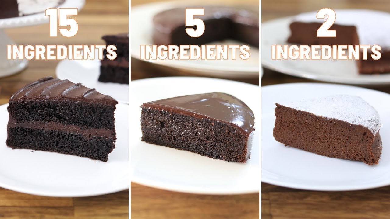 2-Ingredient vs. 5 Ingredient vs. 15 Ingredient Chocolate Cake