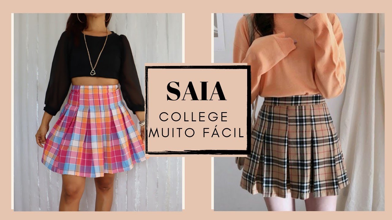 Como Fazer Saia College | Saia Plissada Muito Fácil