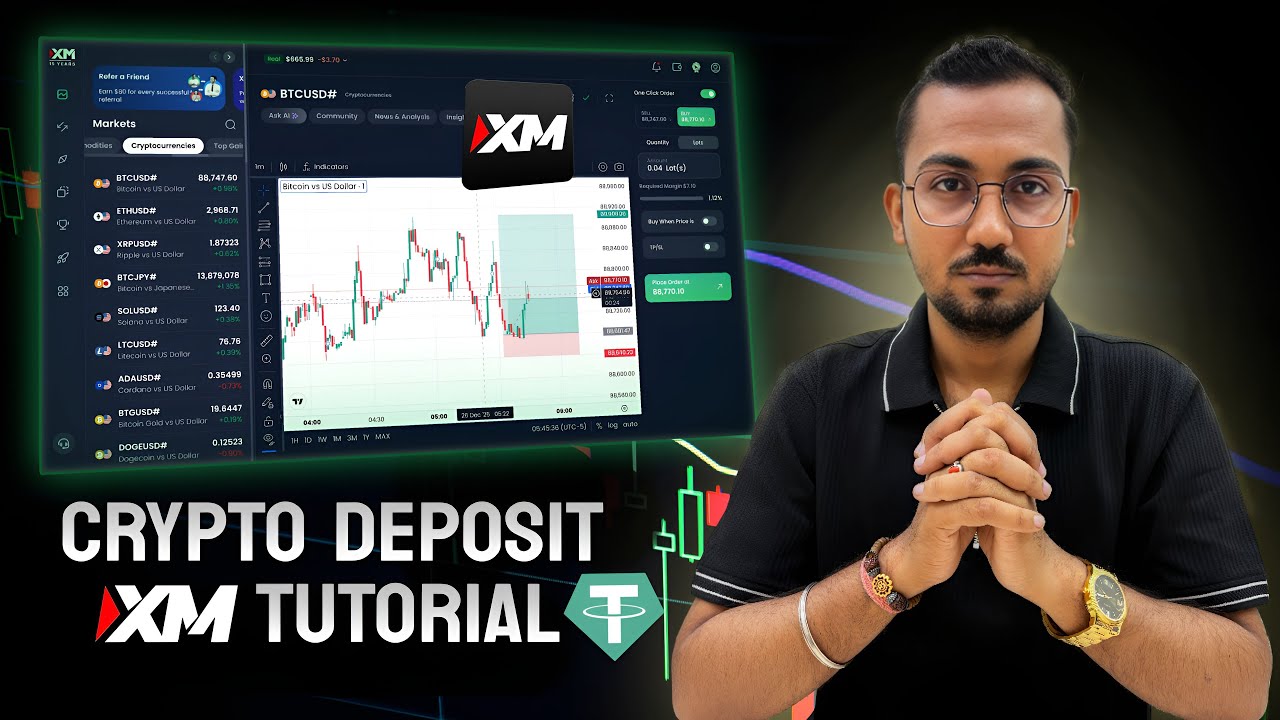 XM Broker Crypto Deposit & Withdrawal Step by Step 🔥| Full Hindi Guide