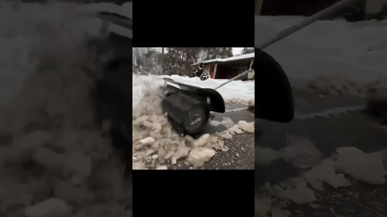 Power broom tackles snow removal! #snow #removal #broom #work