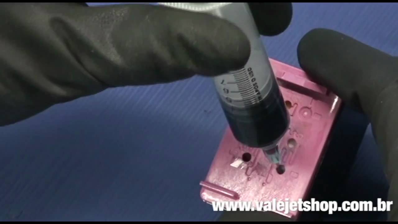 Vídeo Recarga Cartuchos de Tinta HP 60 Preto e HP 60 Colorido - Vídeo Aula Valejet.com