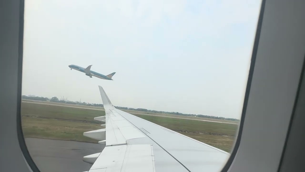 Philippine Airlines overcast and cloudy arrival at Ho Chi Minh City