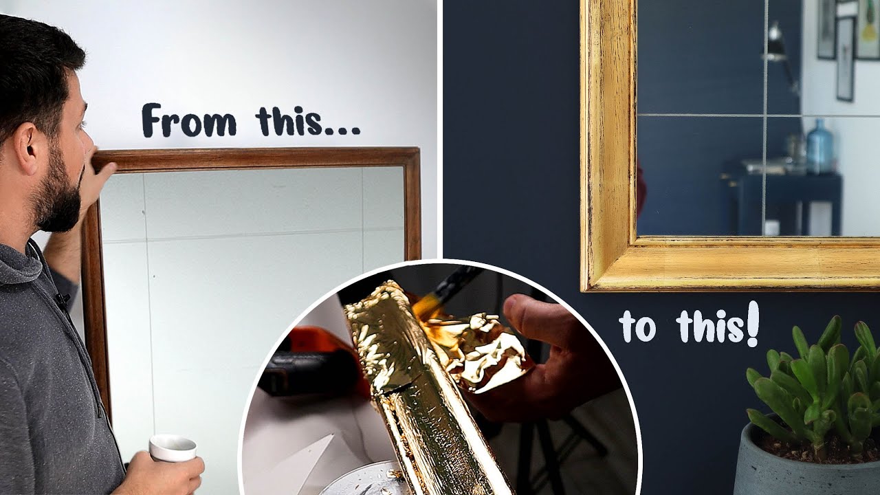 MIRROR MAKEOVER | Gilding Gold Leaf and get an antique look | SUNDAY VLOG DIY TUTORIAL