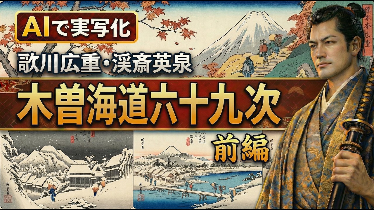 【AIで実写化】歌川広重・渓斎英泉「木曽海道六十九次」前編