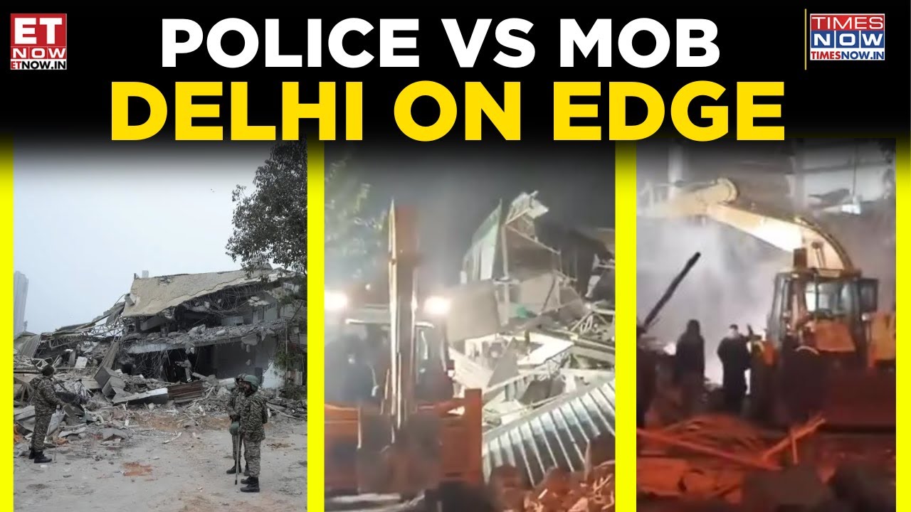 Delhi Demolition Turned Chaotic: Protesters Clash With Police Near Mosque, Watch | Top News