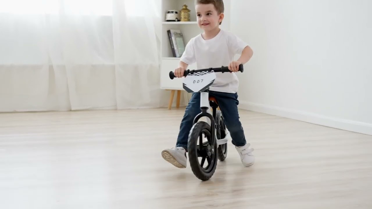 KRIDDO Toddler Balance Bike 2 Year Old,12 Inch Push Bicycle with Customize Plate 3 Sets