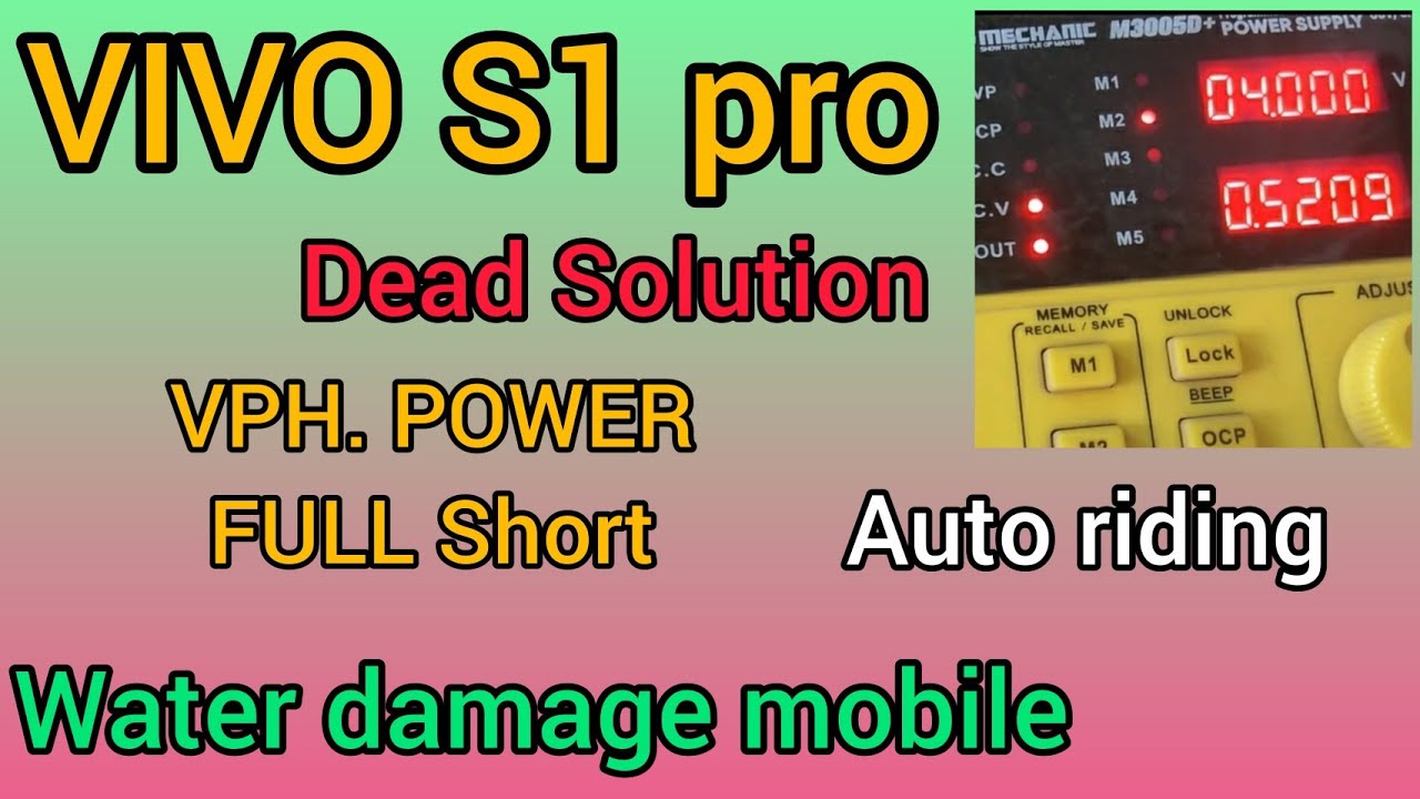 👍VIVO S1PRO Dead Solution/VIVO Dead Mobile Repair/ water damage mobile repair