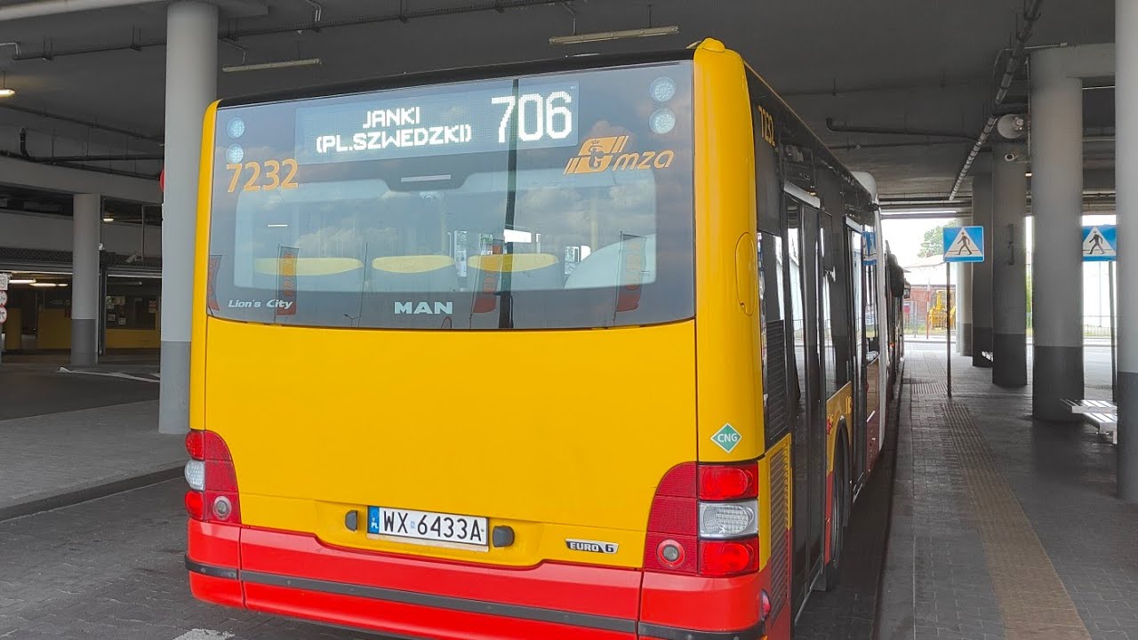 Linia 706 - MAN Lion's City G CNG #7232 ( MZA Warszawa )