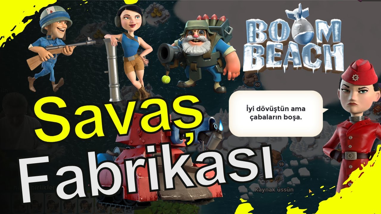4 Farklı Saldırı Savaş Fabrikası Albay Colonel Gearheart War Factory Boom Beach Türkçe