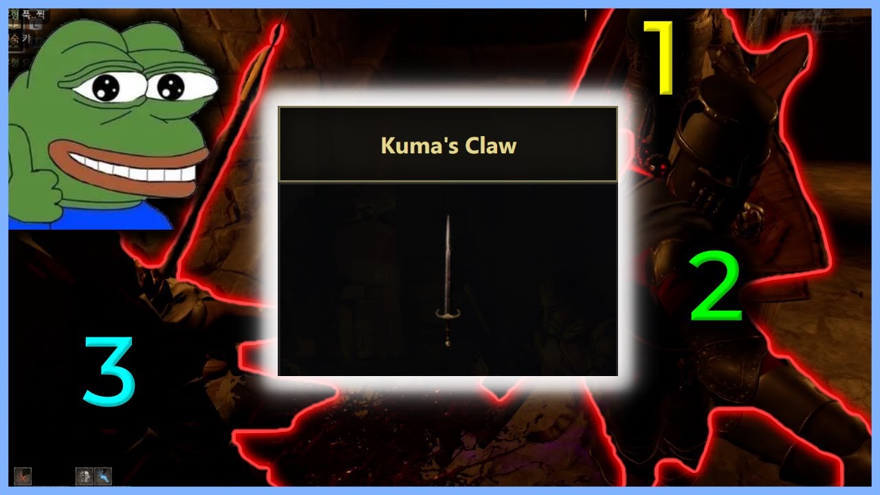 kuma claw fighter do 3vs1 with english subtitle , 쿠마 파이터를 해보았다. [darkanddarker]