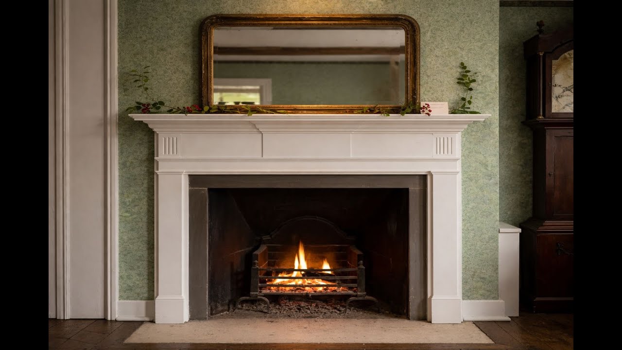 Regency Fireplace at Jane Austen’s Home 🔥 Crackling Fire Sounds for Reading & Relaxing