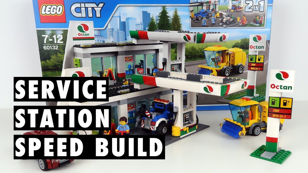 LEGO City Service Station Speed Build and Stop Motion (set 60132)