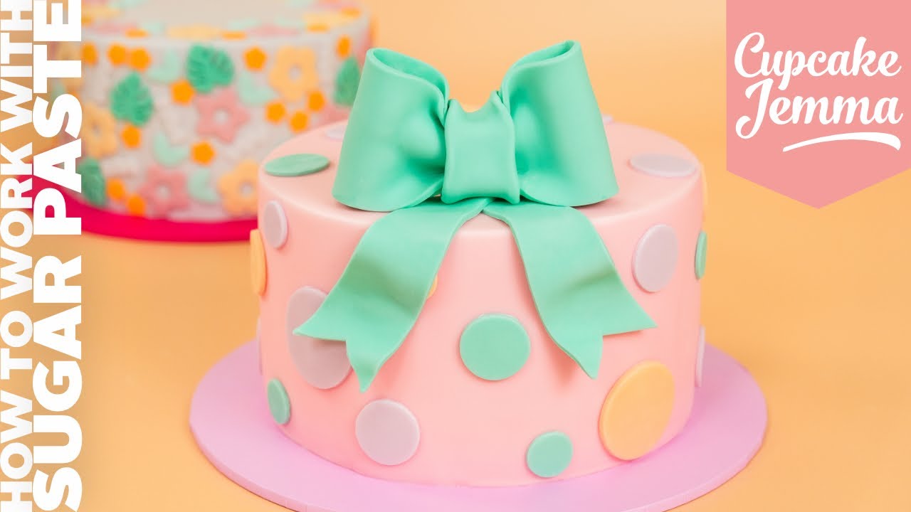How to Perfectly Sugar Paste a cake - Full Tutorial | Cupcake Jemma