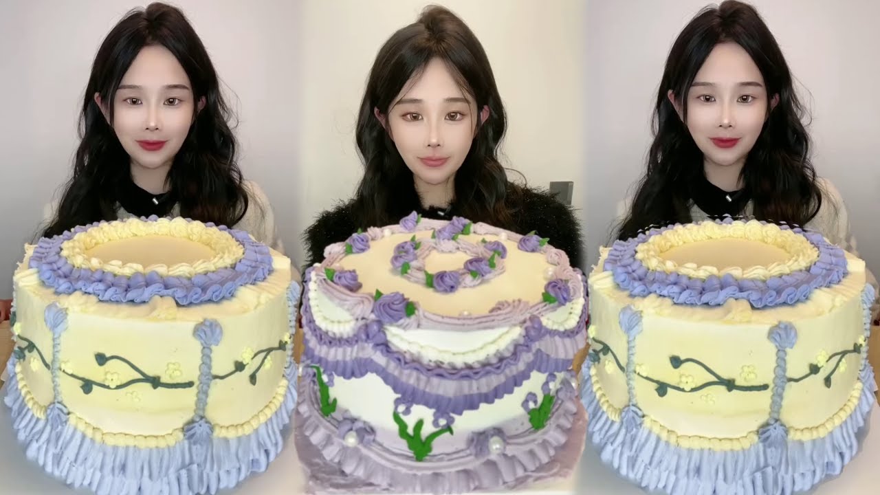 Asmr🍰Eating Taro Cream Thousand Layer Cake🍰 (Soft And Waxy Sound) 크림丨먹방丨Mukbang丨Satisfying丨Eatings