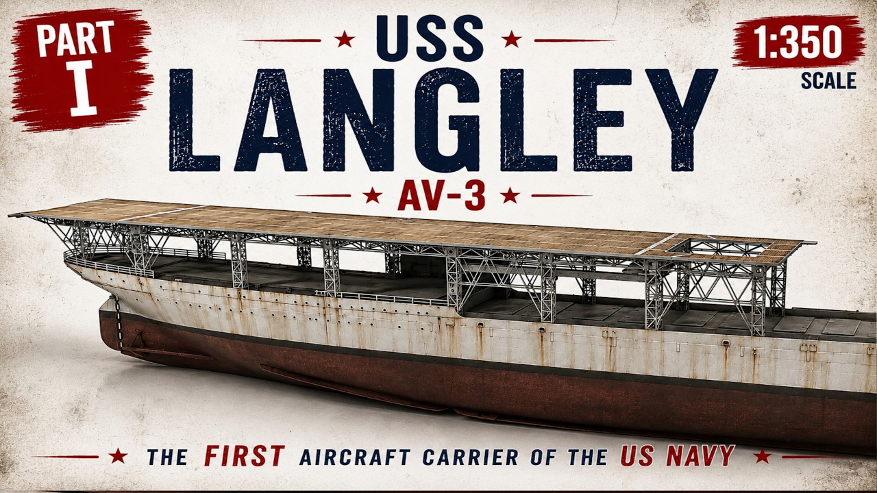1/350 USS Langley AV-3 [Трубач] — сборка модели, часть 1