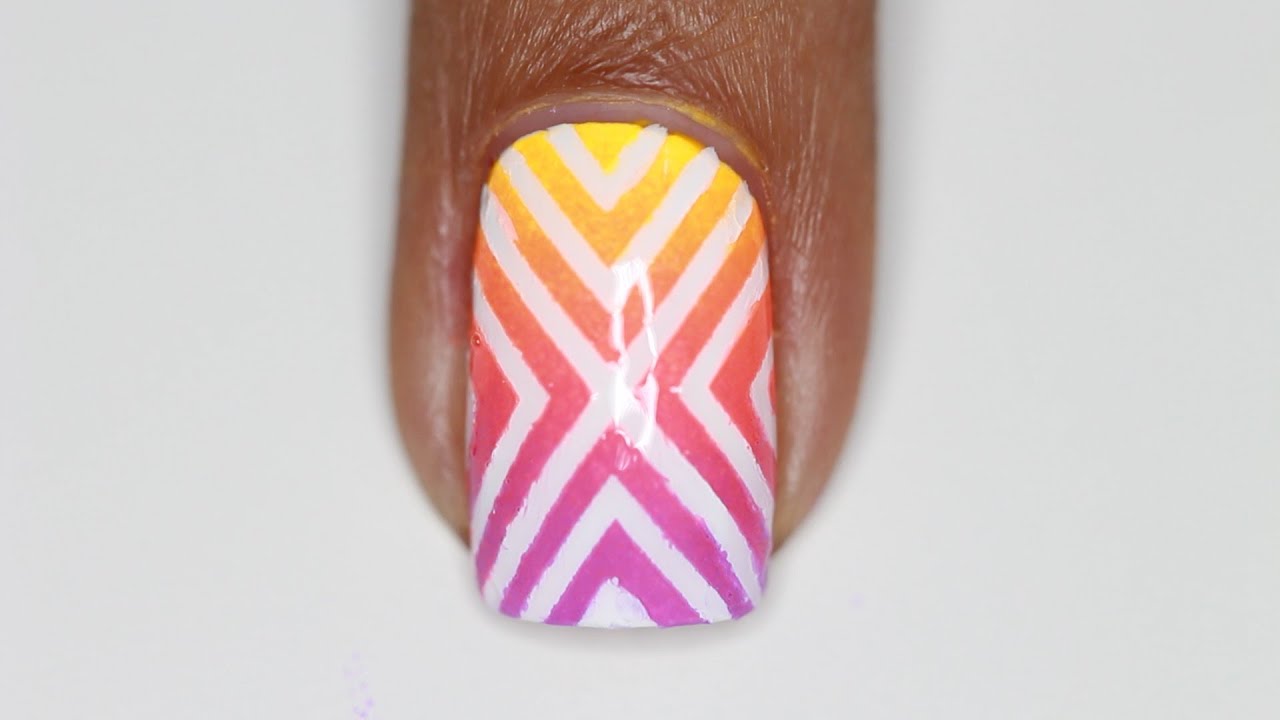 Cute summer nail art | Sunset gradient