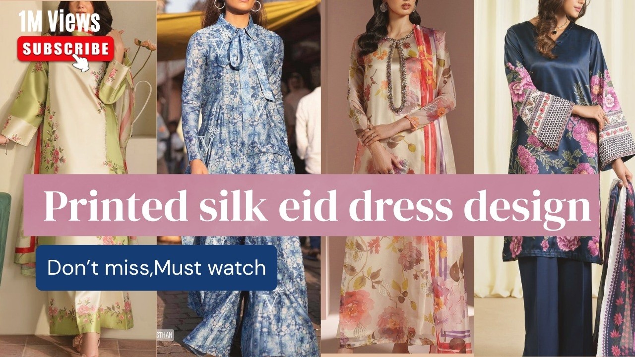 New Printed Silk dress design| Printed Silk dress idea| Trending Sheesha Silk Dresses Design For Eid