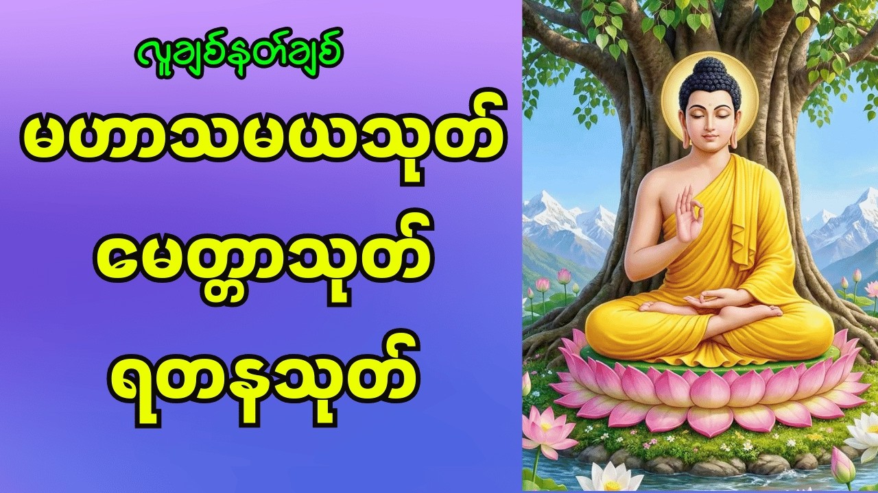 🙏မဟာသမယသုတ် မေတ္တာသုတ် ဓါရဏပရိတ် လိုအင်ဆန္ဒများ ပြည့်ဝကြပါစေ။ မဂ်ဉာဏ်၊ ဖိုလ်ဉာဏ် ရရှိကြပါစေ။ 🙏