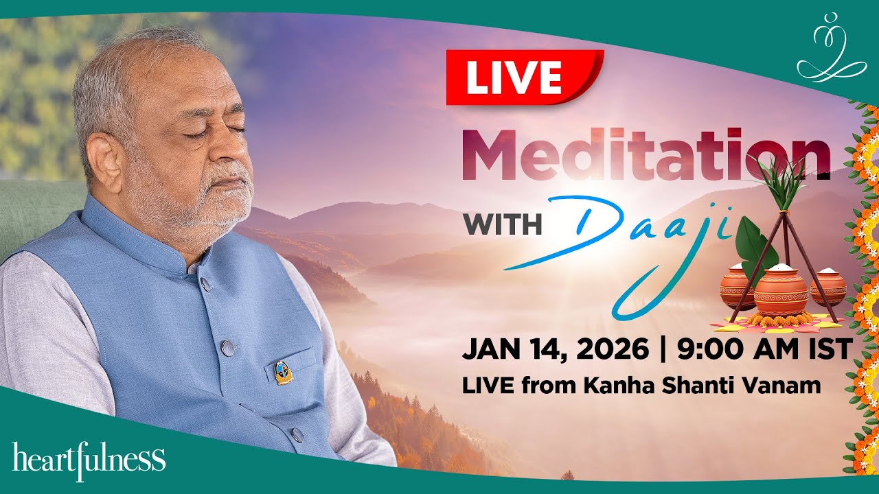 Live meditation with Daaji | 14 Jan 2026 | 9:00 am IST | Kanha Shanthi Vanam | Heartfulness | Daaji