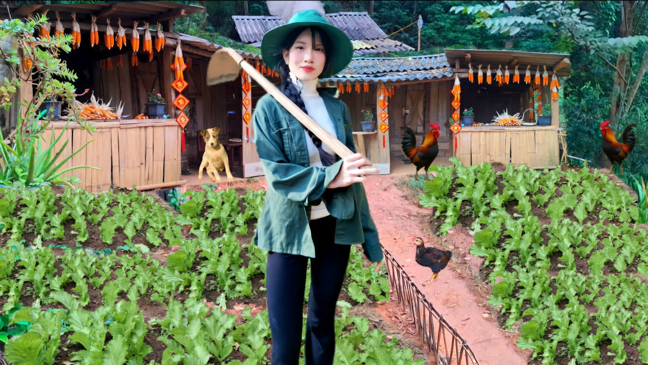 The girl's free life in the deep forest was peaceful and wonderful.