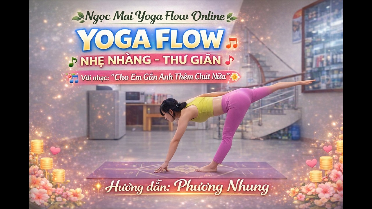 Bài Hô Hướng dẵn bài tập Yoga flow với nhạc Cho em gần anh thêm chút nữa Ngọc Mai Yoga Flow Online