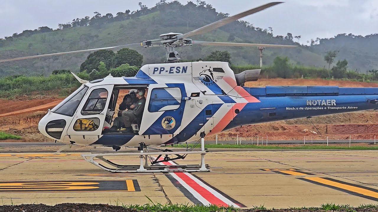 Helicoptero AS-350 B3 Esquilo Notaer Acionamento e Decolagem