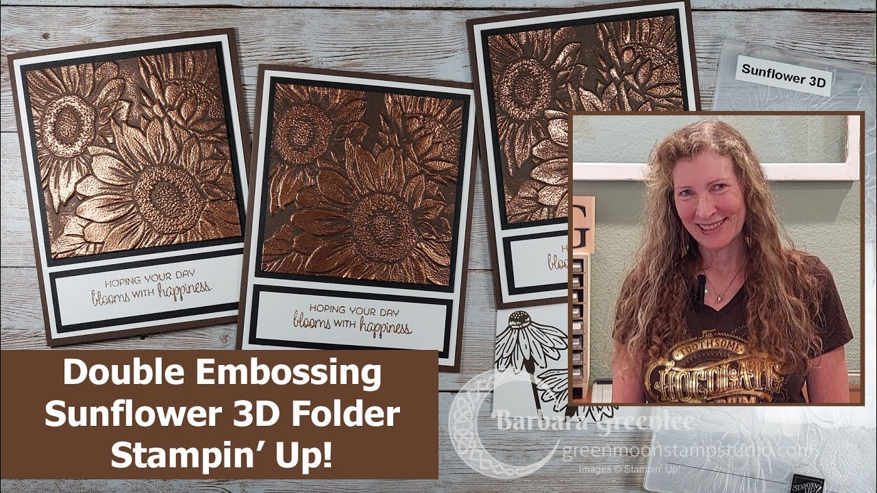 Техника двойного тиснения — Stampin' Up! Подсолнух 3D