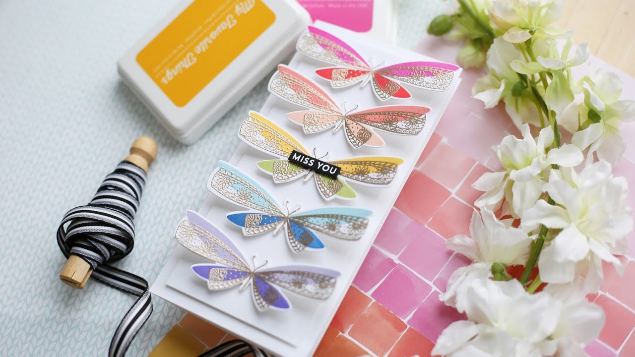 Creative Spark with Laura Bassen - Embossed Rainbow Butterflies