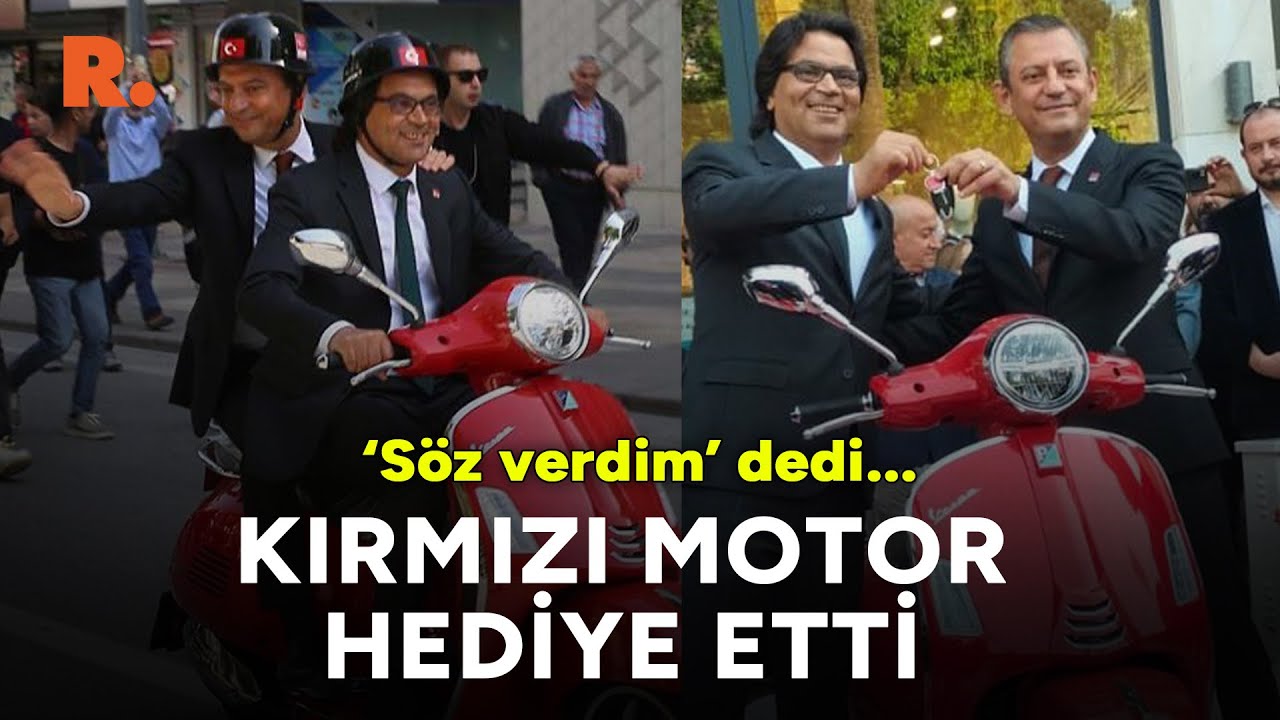 'Söz verdim' dedi; CHP lideri Özel, Denizli İl Başkanı'na kırmızı motosikleti işte böyle hediye etti