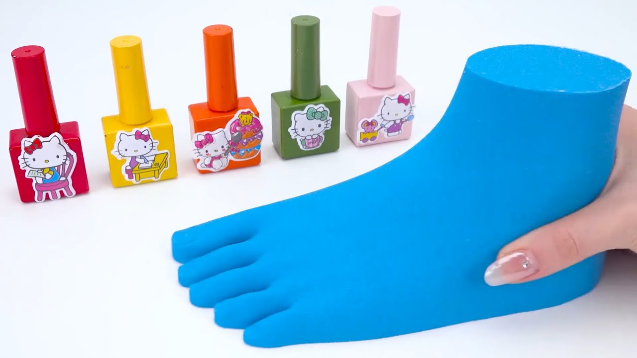 How to make a foot art using dynamic sand cutting and sand themed nail poslish