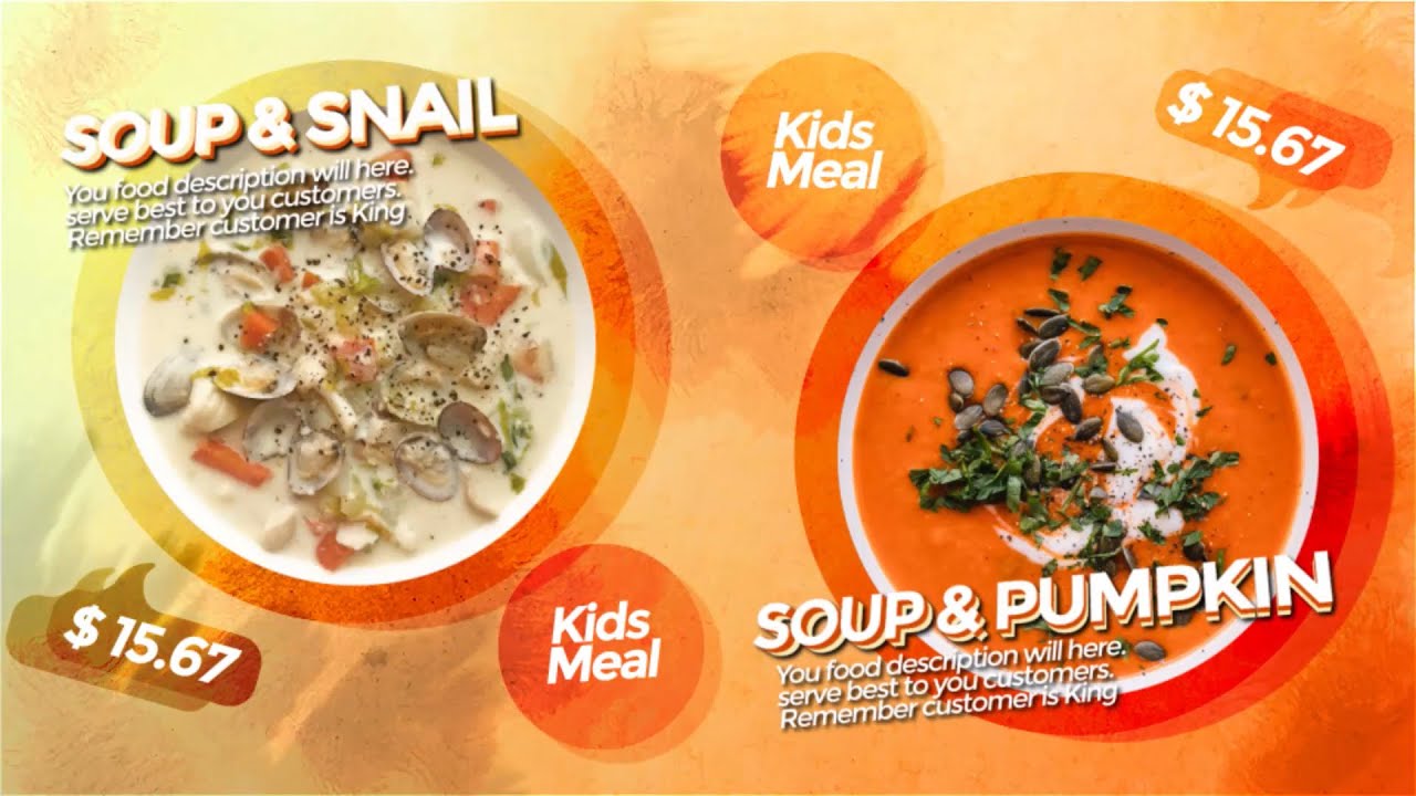 Professional Fast Food or Restaurant Food Menu Promo Video After Effects Template