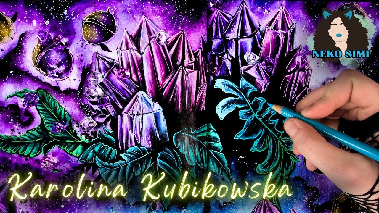 Crystals in Karolina Kubikowska's Witchy Adult Colouring Book | On the Other Side of the Dream