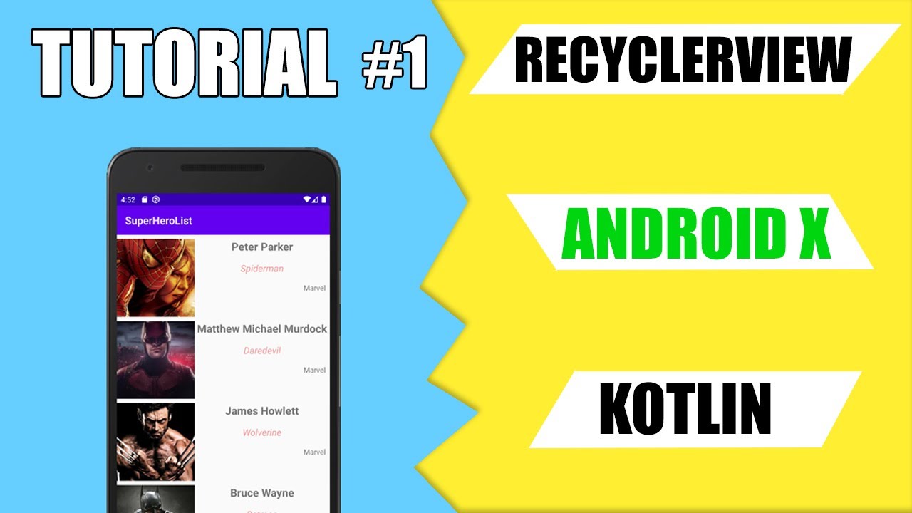 Tutorial RECYCLERVIEW en ANDROIDX 📱 con KOTLIN en espa&ntilde;ol #1- Curso Android en Kotlin 2020